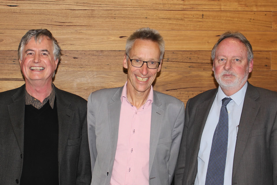 Professor Jan H. Van Driel of Leiden University, with Professor David Clarke and Professor Stephen Dinham of The University of Melbourne